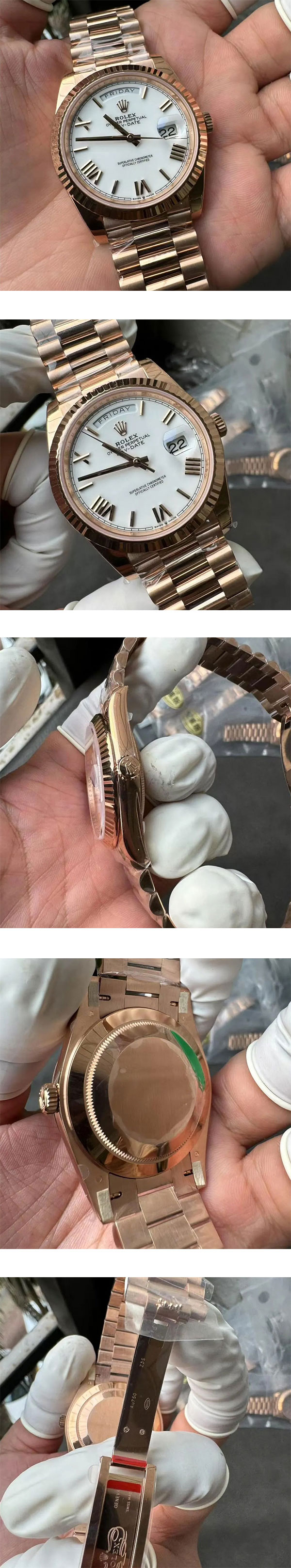 【加重版 RC製】ロレックスコピー M228235-0032 デイデイト 40mm ホワイトローマ 3255搭載 重量200g